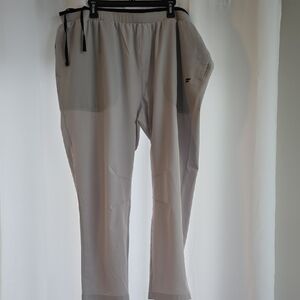 Men's Fabletics Light Gray Pants with Black Drawstring